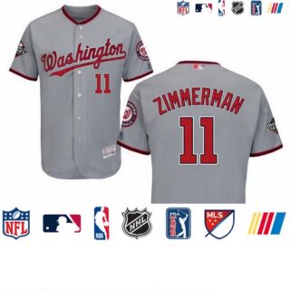 Nationals #11 Ryan Zimmerman Grey Flexbase Authentic Collection 2019 World Series Bound Stitched Baseball Jersey