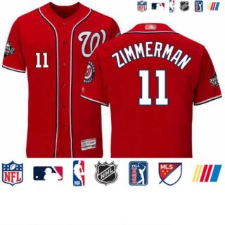Nationals #11 Ryan Zimmerman Red Flexbase Authentic Collection 2019 World Series Bound Stitched Baseball Jersey