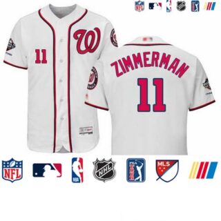 Nationals #11 Ryan Zimmerman White Flexbase Authentic Collection 2019 World Series Champions Stitched Baseball Jersey