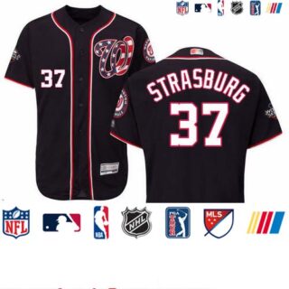 Nationals #37 Stephen Strasburg Navy Blue Flexbase Authentic Collection 2019 World Series Bound Stitched Baseball Jersey