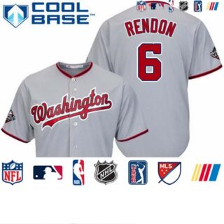 Nationals #6 Anthony Rendon Grey New Cool Base 2019 World Series Bound Stitched Baseball Jersey