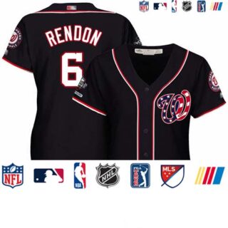 Nationals #6 Anthony Rendon Navy Blue Alternate 2019 World Series Champions Women's Stitched Baseball Jersey