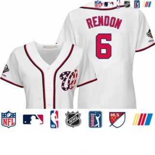 Nationals #6 Anthony Rendon White Home 2019 World Series Champions Women's Stitched Baseball Jersey