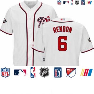 Nationals #6 Anthony Rendon White New Cool Base 2019 World Series Bound Stitched Baseball Jersey