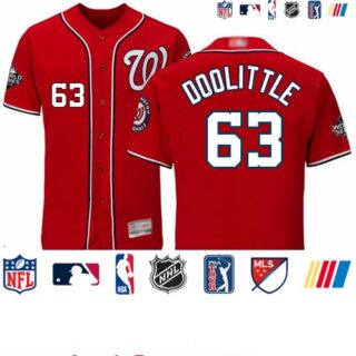 Nationals #63 Sean Doolittle Red Flexbase Authentic Collection 2019 World Series Bound Stitched Baseball Jersey