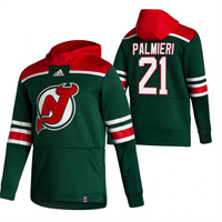 New Jersey Devils #21 Kyle Palmieri Reverse Retro Pullover Hoodie Green