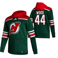 New Jersey Devils #44 Miles Wood Reverse Retro Pullover Hoodie Green