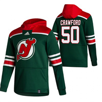 New Jersey Devils #50 Corey Crawford Reverse Retro Pullover Hoodie Green