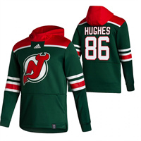 New Jersey Devils #86 Jack Hughes Reverse Retro Pullover Hoodie Green