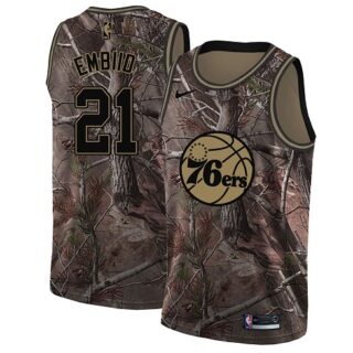 Nike 76ers #21 Joel Embiid Camo Women's NBA Swingman Realtree Collection Jersey