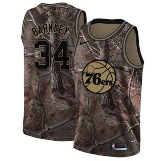 Nike 76ers #34 Charles Barkley Camo Women's NBA Swingman Realtree Collection Jersey