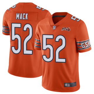 Nike Bears #52 Khalil Mack Orange Men's Stitched Football Limited Rush 100th Season Jersey