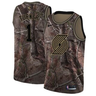 Nike Blazers #1 Evan Turner Camo Youth NBA Swingman Realtree Collection Jersey