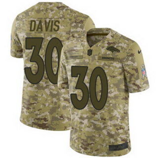 Nike Broncos #30 Terrell Davis Camo Men's Stitched NFL Limited 2018 Salute To Service Jersey