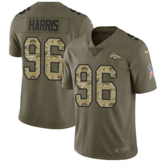 Nike Broncos #96 Shelby Harris Olive Camo Men's Stitched NFL Limited 2017 Salute To Service Jersey