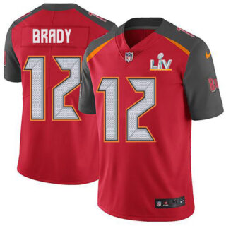 Nike Buccaneers #12 Tom Brady Red Team Color Youth Super Bowl LV Bound Stitched NFL Vapor Untouchable Limited Jersey