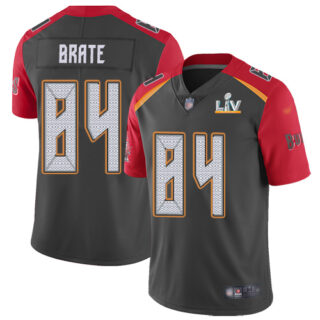 Nike Buccaneers #84 Cameron Brate Gray Men's Super Bowl LV Bound Stitched NFL Limited Inverted Legend Jersey