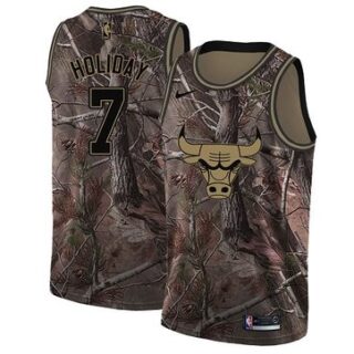 Nike Bulls #7 Justin Holiday Camo Women's NBA Swingman Realtree Collection Jersey