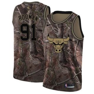 Nike Bulls #91 Dennis Rodman Camo Women's NBA Swingman Realtree Collection Jersey