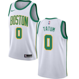 Nike Celtics #0 Jayson Tatum White NBA Swingman City Edition 2018 19 Jersey