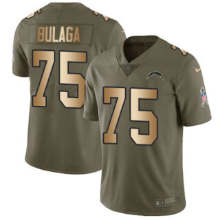 Nike Chargers #75 Bryan Bulaga Olive Gold Men's Stitched NFL Limited 2017 Salute To Service Jersey