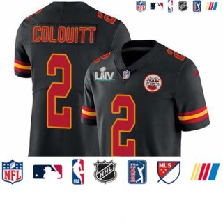 Nike Chiefs #2 Dustin Colquitt Black Super Bowl LIV 2020 Men's Stitched NFL Limited Rush Jersey
