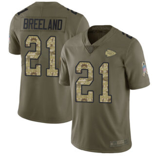 Nike Chiefs #21 Bashaud Breeland Olive Camo Men's Stitched NFL Limited 2017 Salute To Service Jersey