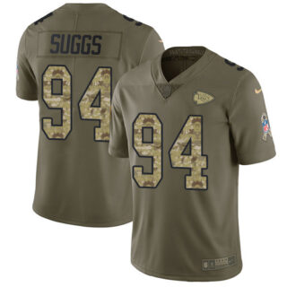 Nike Chiefs #94 Terrell Suggs Olive Camo Men's Stitched NFL Limited 2017 Salute To Service Jersey