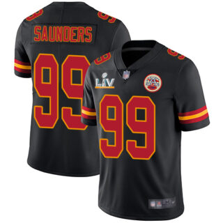 Nike Chiefs #99 Khalen Saunders Black Youth Super Bowl LV Bound Stitched NFL Limited Rush Jersey