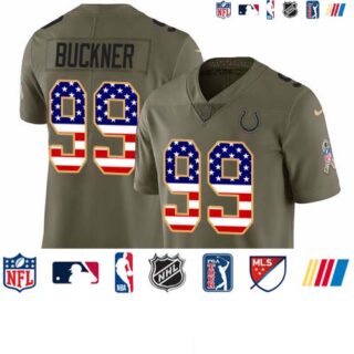 Nike Colts #99 DeForest Buckner Olive USA Flag Men's Stitched NFL Limited 2017 Salute To Service Jersey