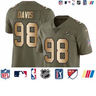 Nike Dolphins #98 Raekwon Davis Olive Gold Men's Stitched NFL Limited 2017 Salute To Service Jersey