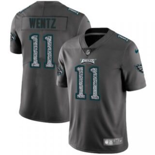 Nike Eagles 11 Carson Wentz Gray Camo Vapor Untouchable Limited Jersey
