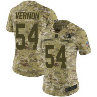 Nike Giants #54 Olivier Vernon Camo Women's Stitched NFL Limited 2018 Salute to Service Jersey