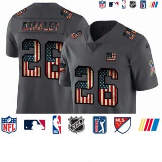 Nike Giants 26 Saquon Barkley 2019 Salute To Service USA Flag Fashion Limited Jersey