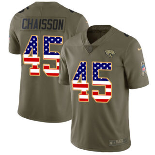 Nike Jaguars #45 K'Lavon Chaisson Olive USA Flag Men's Stitched NFL Limited 2017 Salute To Service Jersey