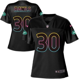 Nike Jets #30 Thomas Rawls Black Women's NFL Fashion Game Jersey