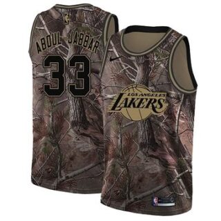 Nike Lakers #33 Kareem Abdul-Jabbar Camo Women's NBA Swingman Realtree Collection Jersey