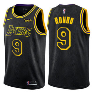 Nike Lakers #9 Rajon Rondo Black Youth NBA Swingman City Edition Jersey