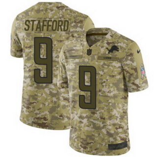 Nike Lions #9 Matthew Stafford Camo Men's Stitched NFL Limited 2018 Salute To Service Jersey