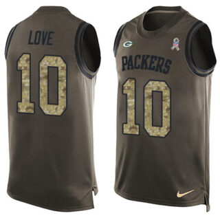 Nike Packers #10 Jordan Love Green Men's Stitched NFL Limited Salute To Service Tank Top Jersey