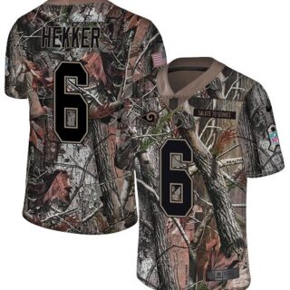 Nike Rams #6 Johnny Hekker Camo Men's Stitched NFL Limited Rush Realtree Jersey