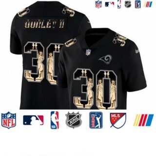 Nike Rams 30 Todd Gurley II Black Statue Of Liberty Limited Jersey