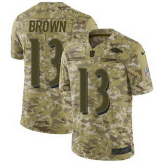 Nike Ravens #13 John Brown Camo Youth Stitched NFL Limited 2018 Salute to Service Jersey