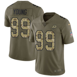 Nike Redskins #99 Chase Young Olive Camo Men's Stitched NFL Limited 2017 Salute To Service Jersey