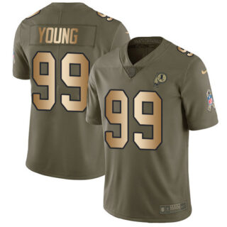 Nike Redskins #99 Chase Young Olive Gold Men's Stitched NFL Limited 2017 Salute To Service Jersey