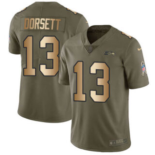 Nike Seahawks #13 Phillip Dorsett Olive Gold Men's Stitched NFL Limited 2017 Salute To Service Jersey