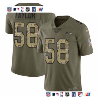 Nike Seahawks #58 Darrell Taylor Olive Camo Men's Stitched NFL Limited 2017 Salute To Service Jersey