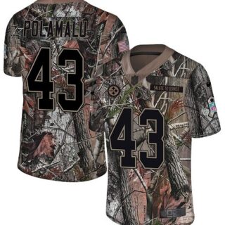 Nike Steelers #43 Troy Polamalu Camo Men's Stitched NFL Limited Rush Realtree Jersey