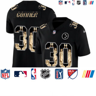 Nike Steelers 30 James Conner Black Statue Of Liberty Limited Jersey