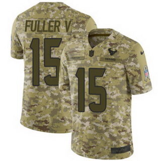 Nike Texans #15 Will Fuller V Camo Youth Stitched NFL Limited 2018 Salute to Service Jersey
